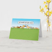 お尻おもしろい盗聴犬誕生日カード カード (黄色い花)