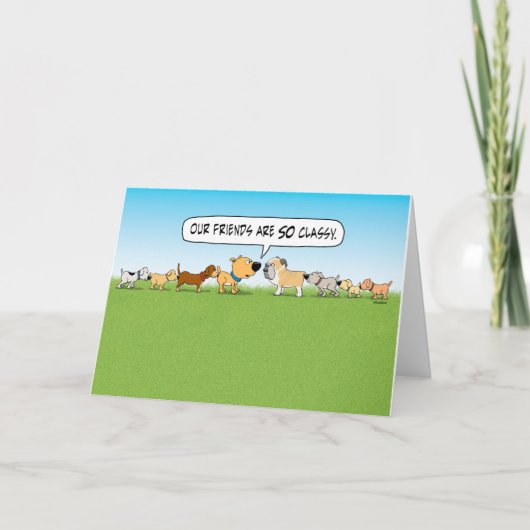 お尻おもしろい盗聴犬誕生日カード カード (正面)