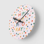 お尻お尻フーレイバースデーパーティーおめでとう ラウンド壁時計 (傾斜)