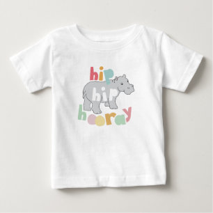 お尻お尻ホオレイグレーヒッポスケッチ ベビーTシャツ