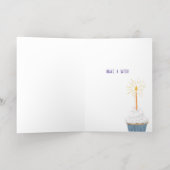 お尻お尻ホレイカップケーキハッピーバースデー 箔グリーティングカード (内側レイダウン)