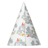 お尻お尻ホレイグレイスケッチかわいいアニマルアート パーティーハット (裏面)