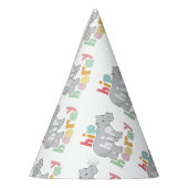 お尻お尻ホレイグレイスケッチかわいいアニマルアート パーティーハット (左)