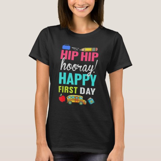 お尻お尻ホレイハッピーファースト初日かわいいバック Tシャツ (正面)