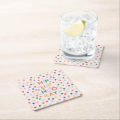 お尻お尻ホレイホレイオレイオレンジグラッド誕生日 スクエアペーパーコースター (インサイチュ)