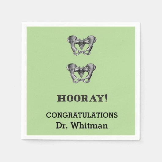 お尻お尻ホレーパーソナライズされた卒業ナプキン スタンダードカクテルナプキン (正面)