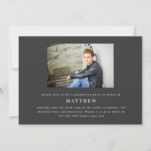 お尻お尻ホレー写真卒業パーティー数々の写真 案内状 (裏面)