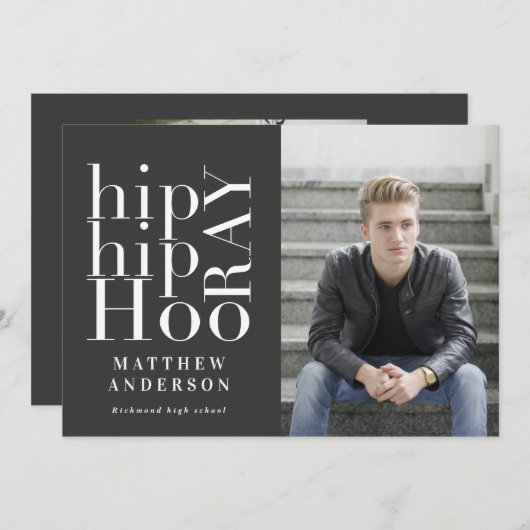 お尻お尻ホレー写真卒業パーティー数々の写真 案内状 (正面/裏面)