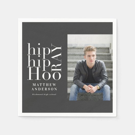 お尻お尻ホレー写真卒業パーティー スタンダードカクテルナプキン (正面)