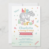 お尻お尻ホレー！ヒッポ誕生日招待状 招待状 (正面)