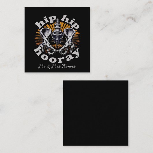 お尻お尻ホーおもしろいレーお尻交換手術 スクエア名刺 (正面/裏面)