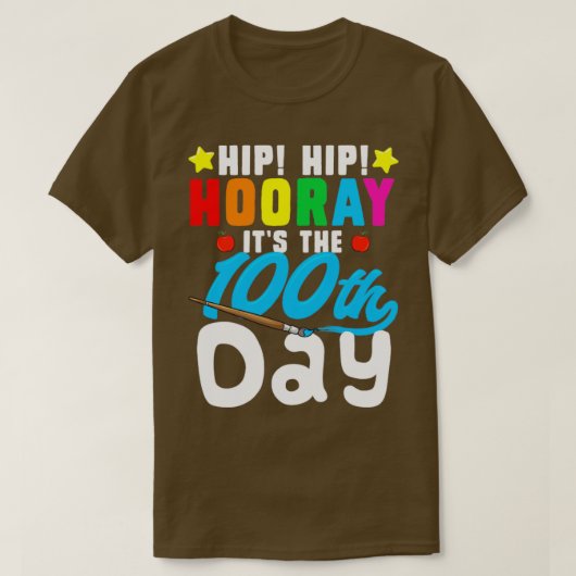 お尻お尻Hooray Its学校の100日目かわいい10 Tシャツ (デザイン正面)