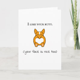 お尻が好きよ 顔も可愛いよ コーギーって面白い カード