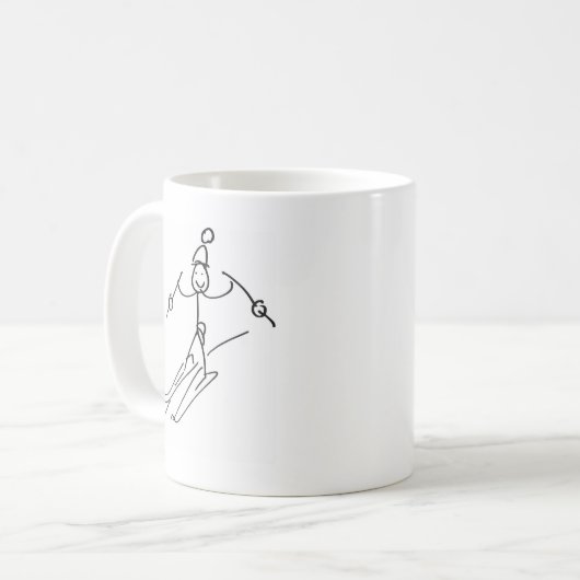 お尻とのStickmanはスキーをしています コーヒーマグカップ (正面左)