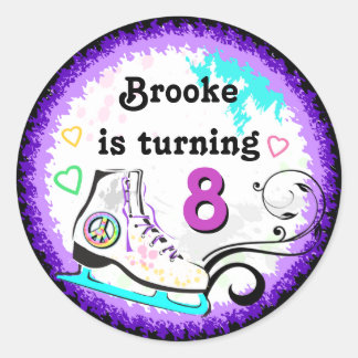 お尻とカラフルアイススケートギフトラベル ラウンドシール