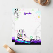 お尻とカラフルアイススケートノートカード ノートカード (正面/裏面インサイチュ)