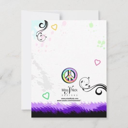 お尻とカラフルアイススケートノートカード ノートカード (裏面)