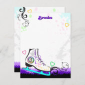 お尻とカラフルアイススケートノートカード ノートカード (正面/裏面)
