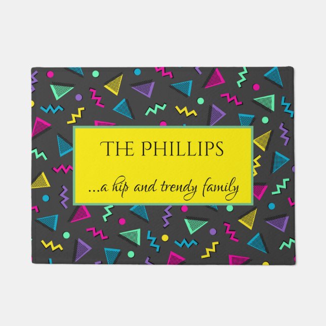 お尻とトレンディー80sスタイルレトロへようこそ ドアマット (正面)