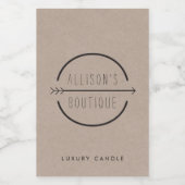 お尻と矢素朴印のロゴクラフトキャンドル フードラベル (シングルラベル)