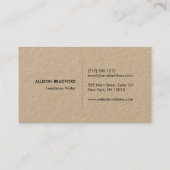 お尻と素朴矢印のロゴのクラフト 名刺 (裏面)