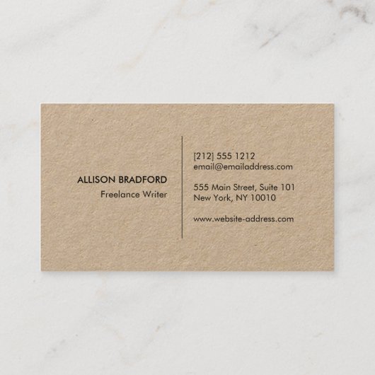 お尻と素朴矢印のロゴのクラフト 名刺 (裏面)