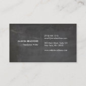 お尻と素朴矢印のロゴの黒い黒板 名刺 (裏面)