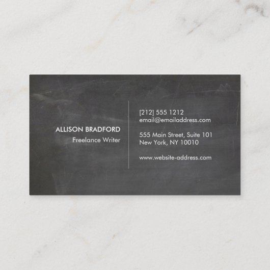 お尻と素朴矢印のロゴの黒い黒板 名刺 (裏面)