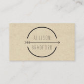 お尻と素朴矢印のロゴ段ボールルック 名刺 (正面)