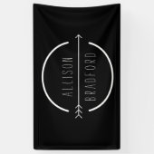 お尻と素朴矢印のロゴ(黒) 横断幕 (縦)