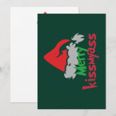 お尻にキスを メリークリスマス 面白いホリデーカード シーズンカード (正面/裏面)