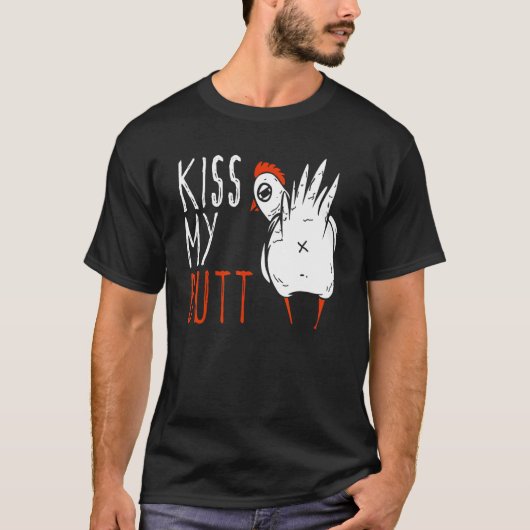 お尻にキス ファニー チキン ファーミング Tシャツ (正面)