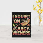 お尻にジュースをかけるウィナーメモ 面白いユーモア 皮肉 楽しい カード (黄色い花)