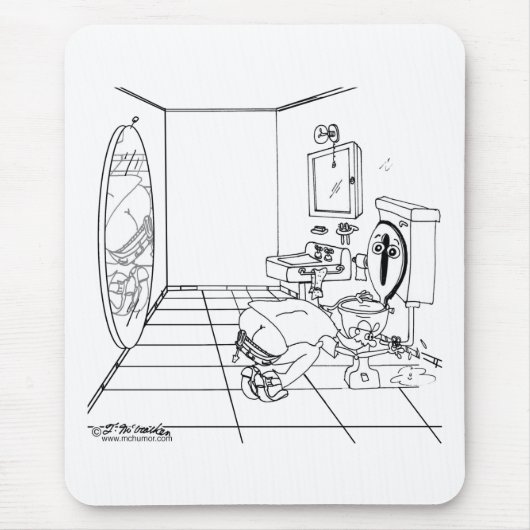 お尻のひびによって当惑する洗面所 マウスパッド (正面)