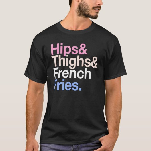 お尻の太ももフランスのとフライ夏のファストフード Tシャツ (正面)