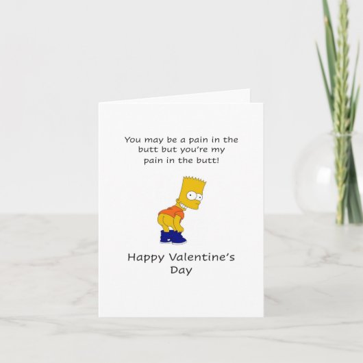 お尻の痛み、ハッピーバレンタインデー カード (正面)
