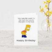 お尻の痛み、ハッピーバースデー カード (黄色い花)