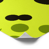 お尻の緑と黒の幾何学円パターン ポスター (角)