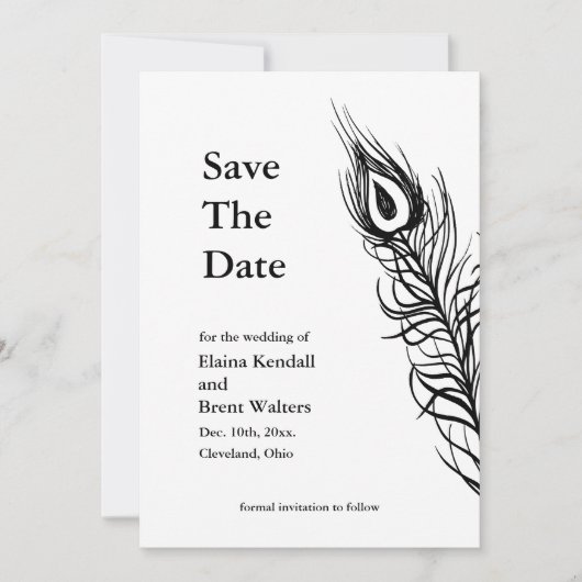 お尻の羽を振って Save the Date ホワイト セーブザデート (正面)