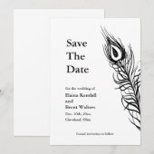 お尻の羽を振って Save the Date ホワイト セーブザデート (正面/裏面)