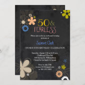 お尻の黒板フローラ50歳誕生パーティー 招待状 (正面/裏面)