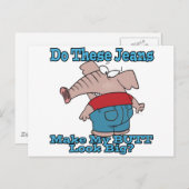 お尻はジーンズの漫画で大象に見える ポストカード (正面/裏面)