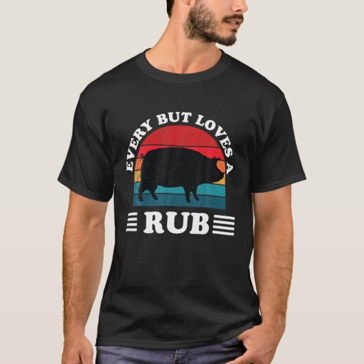 お尻は皆、RUB BBQおもしろい Barbeque Smoker G Tシャツ (正面)