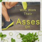 お尻をオフにする – 女性のトレーニング やる気を起こさせる キッチンタオル (折り畳み)