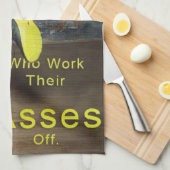 お尻をオフにする – 女性のトレーニング やる気を起こさせる キッチンタオル (四つ折り)