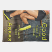 お尻をオフにする – 女性のトレーニング やる気を起こさせる キッチンタオル (横)