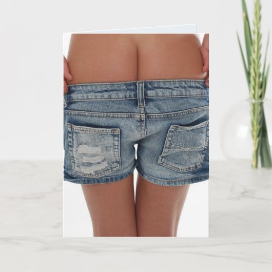 お尻を向けた女の子の面白い誕生日カード カード (正面)