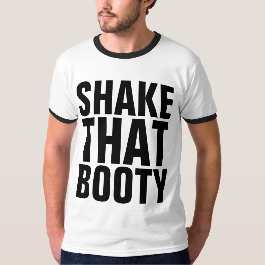 お尻を振って 男性用おもしろTシャツ Tシャツ (正面)