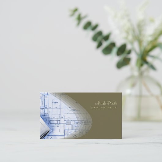 お尻アーキテクト名刺、Laurel緑 名刺 (スタンド正面)