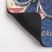 お尻カスタムデニムジーンズキュートパステルフローラルパターン マウスパッド (コーナー)